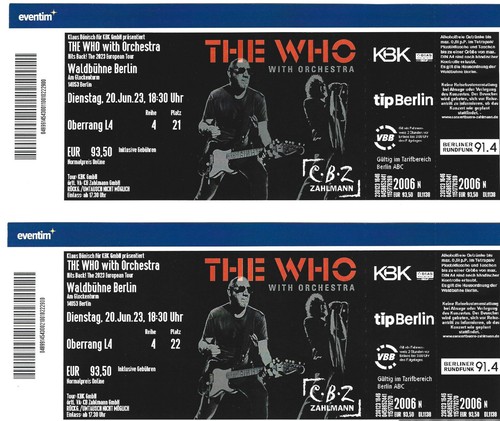 Konzertkarten the who - 2, konzertkarten,