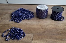 Konvolut Deko Artikel Kugelkette Perlen  Kugel Kette Girlande blau metallic