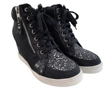 DamenChucks Boots sneaker Stiefelette Gr.38 schwarze Schuhe Keilabsatz kayla NEU