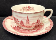 2.5 Johnson Brothers Teetasse + Untere * Old Britain Castles * rot England