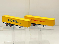 WIKING Set 2 x 540 NUR Container-Auflieger "DACHSER" & "Hungarocamion"(keine ZM)