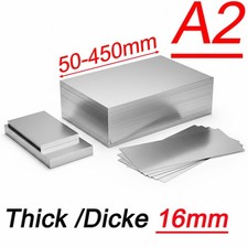 Edelstahlblech gebürstet Dicke 16mm V2A Zuschnitte Platte VA Blech 50 100-450mm
