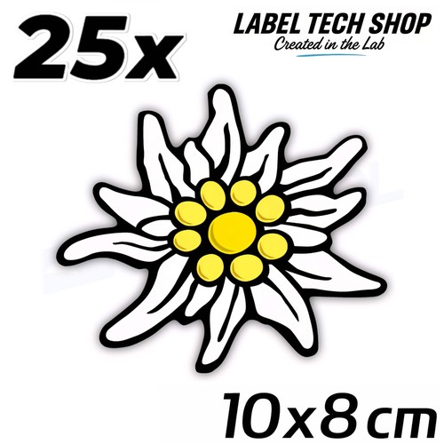 25x edelweiß aufkleber - aufkleber, 🌼