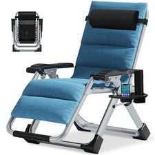 200KG Belastbar Klappbar Liegestuhl mit Auflage, Sitzen und Liegen Doppelzweck
