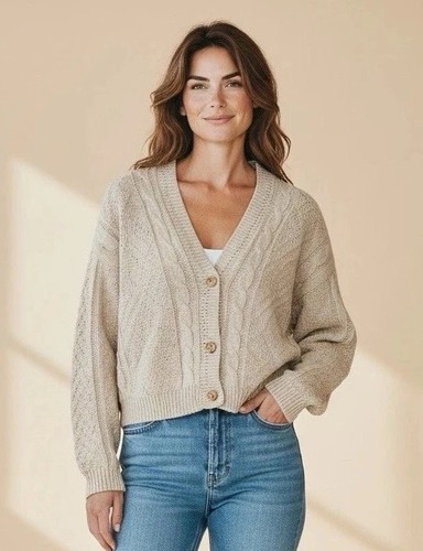 Beige zopfmuster cropped - zopfmuster,