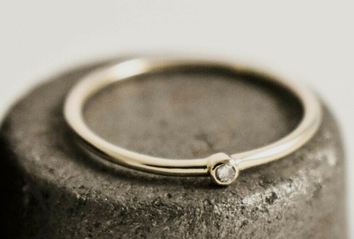 14k gelbgold diamantring - 14k,