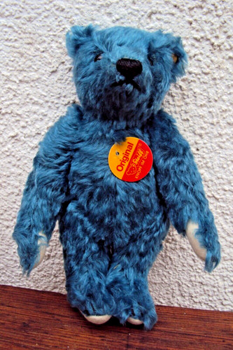Steiff teddybär blaues - steiff, mohair