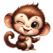 Cute Monkey Cartoon Baby