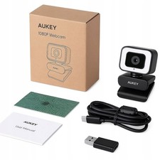 Aukey PC-LM6 Full HD Webcam mit Ringlicht & USB C + USB A