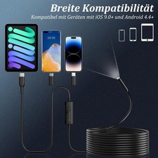 1920P Endoskop Inspektion Kamera LED Endoscope IP67 für iPhone Android,Dual lens