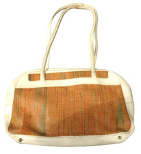 Handtasche JOOP! beige Flechtmuster braun-grün ca. 33x20x10 cm