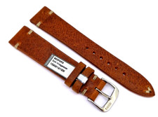 Vintage Uhrenarmband Bedford 19mm braun handgenäht, Made in Germany / 88