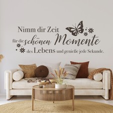 Wandtattoo nimm dir Zeit Wandtatoo Wandspruch Wohnzimmer Sprüche Flur pk228