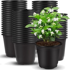 150 Stück 10cm Pflanzentöpfe Anzuchttöpfe Schwarz Plastik Blumentopf für Sukk...