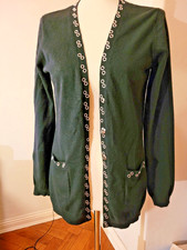 FTC Cashmere 100% Kaschmir Cardigan Gr. S-M schwarz Strickjacke Jacke m.Nieten