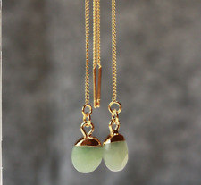 Ohrring Jade Durchziehohrringe vergoldet Geschenk Frau Mädchen Mutter Schwester