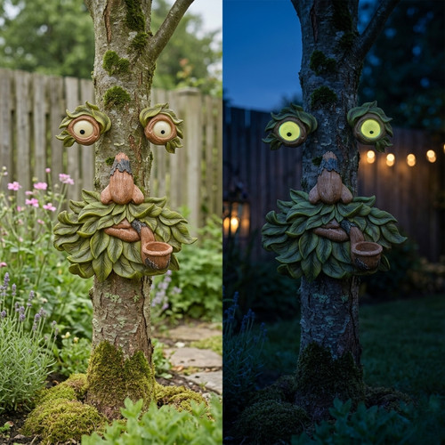 Skurriles baumgesicht garten - baumgesicht,