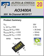 20 Stk. AO3400A  N-CH  SOT23