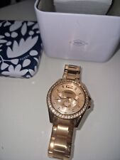 FOSSIL ES2811 RILEY UHR DAMENUHR EDELSTAHL DATUM