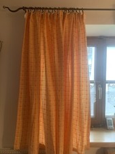 Vorhang, blickdicht, orange kariert