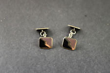 Paar antike Manschettenknöpfe vernickelt , Dekor aus der Art Deco Zeit um 1925