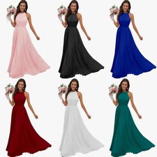 Damen Elegant Hochzeit Neckholder Brautjungfernkleider Festliche Party Kleider