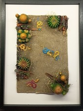 Im Tal der Schlangen Neu Handarbeit Einzelstück Epoxid Rahmen 40 x 30 cm