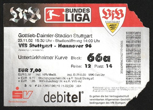 Ticket 2002 vfb - ticket, |