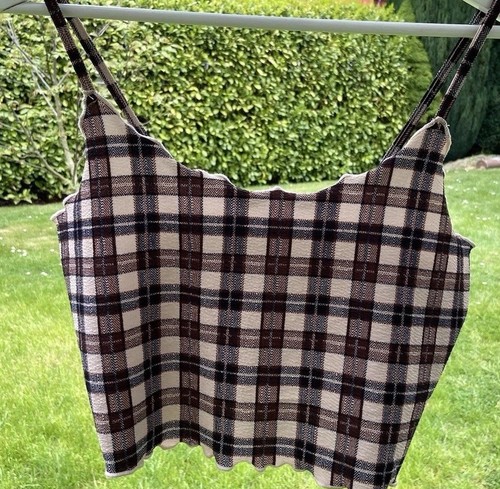 Shein crop top - kariert, gr