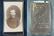 Amiaud, La Roche-sur-Yon, Portrait Mann Vintage CDV Album Print CDV, Auflage