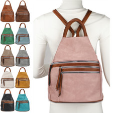 Damen Tasche Rucksack 2 in 1 Schultertasche Shopper Citybag Veganes Leder 7096