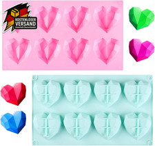 Silikonform Herz 8-Kavitäten