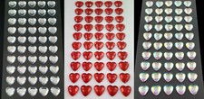 selbstklebende Schmucksteine/Glitzersteine Herzen 10x10 mm (verschiedene Farben)