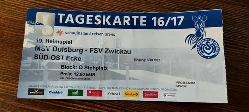 Sammler ticket msv duisburg - ticket,