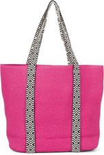 Damen Papierstroh Strandtasche