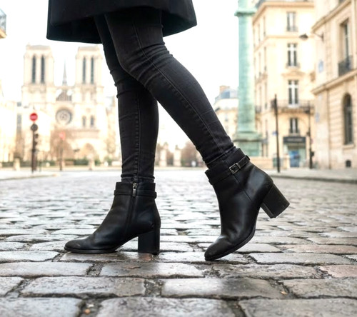 Schwarze damen stiefeletten - schwarze,