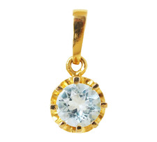 Aparter kleiner Anhänger 14 Karat 585 Gold 1,03 g Gelbgold Blautopas Topas