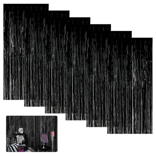Lametta vorhang schwarz - vorhang, 6