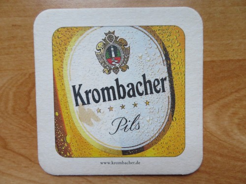 Bierdeckel krombacher pils - bierdeckel,