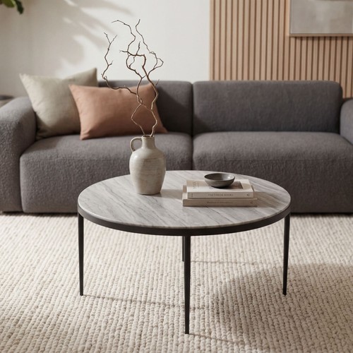 Couchtisch 70cm mit marmor - couchtisch,