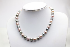 Lalvani Perlenkette mit grauen Tahitiperlen und rosa Süßwasserperlen ca. 47,5cm