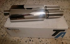Edelstahl Endschalldämpfer, Auspuff universal 2x76mm von TA Technix