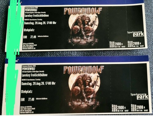 Powerwolf tickets 08 2026 - tickets, 29.08.2026