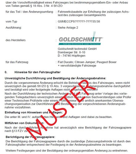 Auflastunterlagen