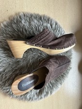 Plateau Sandalen Clogs Holz