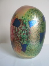 SIGNIERTE PETER LAYTON London Glasbläserei British Studio/Kunstglas irisierende Vase