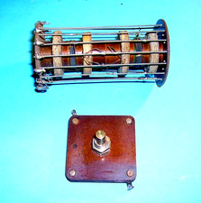 Antennenspule ( Käfigspule ) - Rückkopplungsdrehko - orig. Volksempfänger