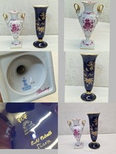 2x Porzellan Vasen Kaiser Petersburg  Amphore 23,7cm / Lindner Kobaltblau 27,2cm