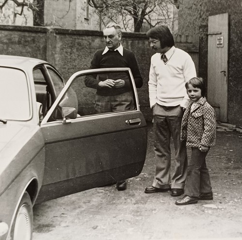 Familie 70er jahre junge - jahre, steht