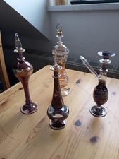 vier orientalische Parfum - Glas Flakons